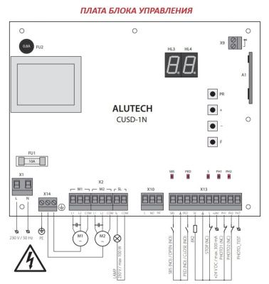 Блок управления для распашных ворот ALUTECH CUSD-1N фотография