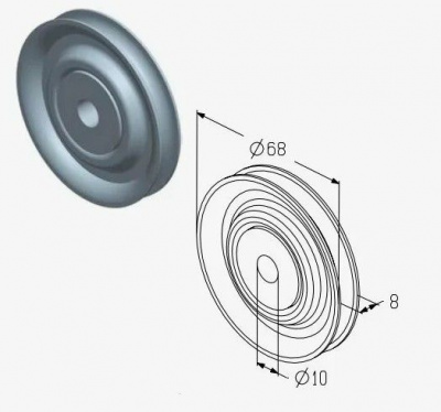 ALUTECH:  403660000 - Шкив  CRP-68 фотография